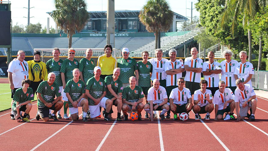 Hurricane men’s soccer alumni gather to reconnect, reminisce, and cheer on the women’s team 